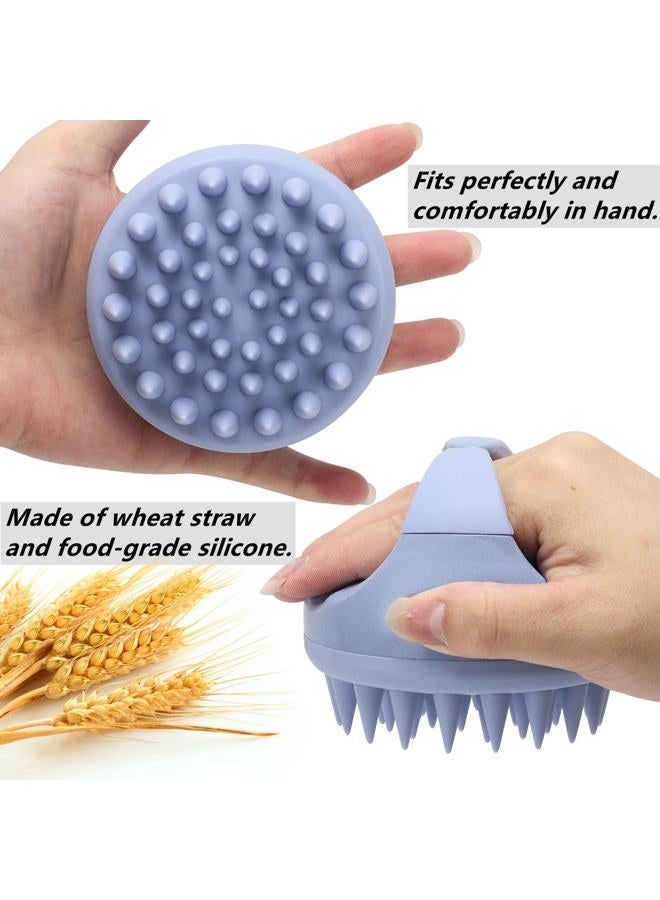 BTYMS Silicone Hair Scalp Massager Shampoo Brush Scalp Scrubber Hair Washing Brush Exfoliating Brush Head Scrubber for Shower - Blue - Image 3