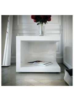AtoZ Furniture Ludlow Cube Night Stand in White Color 