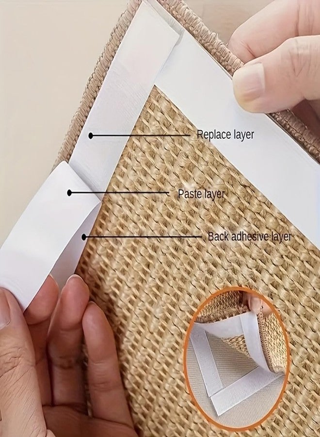 KVV Cat Scratching Mat,Horizontal Scratch Pad with StickyTape, Jute-Bordered Rug for Indoor Cats - Protect Couch, Carpets, Sofa & Cat Paws, Durable Floor Scratcher (23.6 Inch) - Image 4