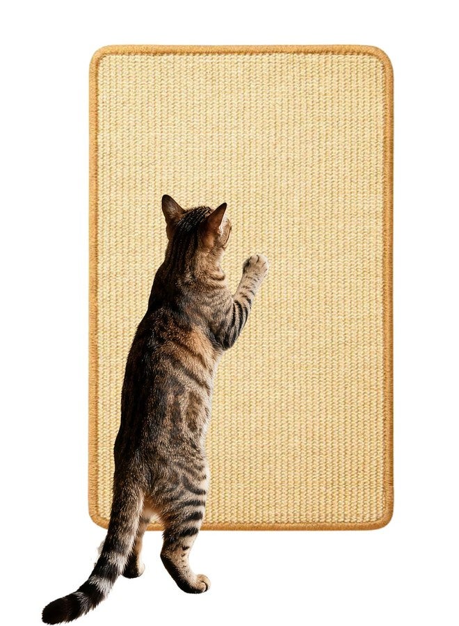 KVV Cat Scratching Mat,Horizontal Scratch Pad with StickyTape, Jute-Bordered Rug for Indoor Cats - Protect Couch, Carpets, Sofa & Cat Paws, Durable Floor Scratcher (23.6 Inch) - Image 1