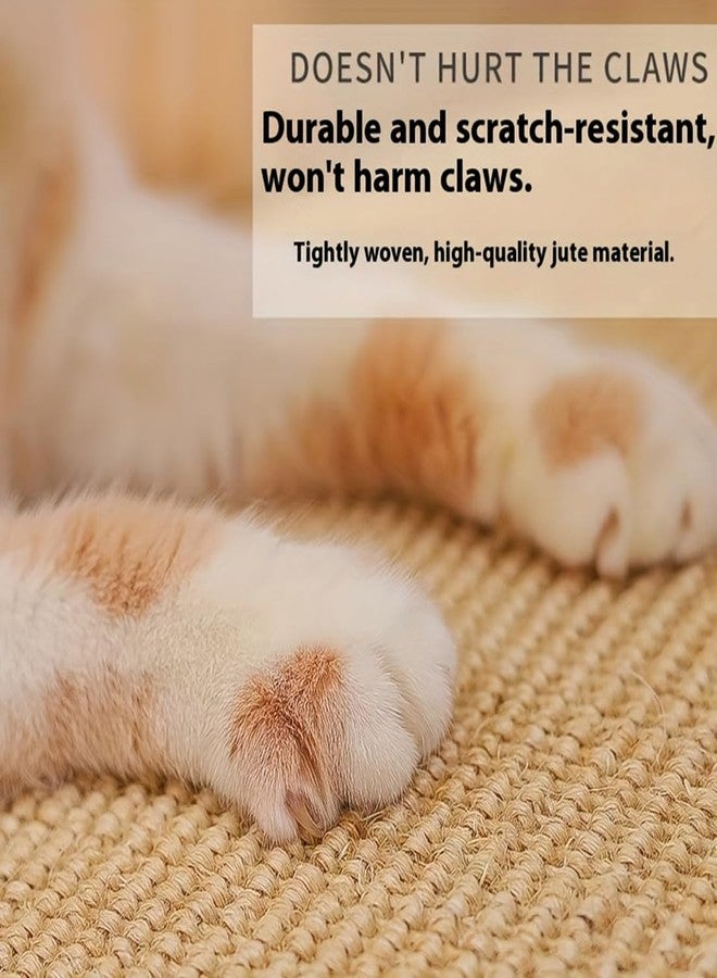 KVV Cat Scratching Mat,Horizontal Scratch Pad with StickyTape, Jute-Bordered Rug for Indoor Cats - Protect Couch, Carpets, Sofa & Cat Paws, Durable Floor Scratcher (23.6 Inch) - Image 3