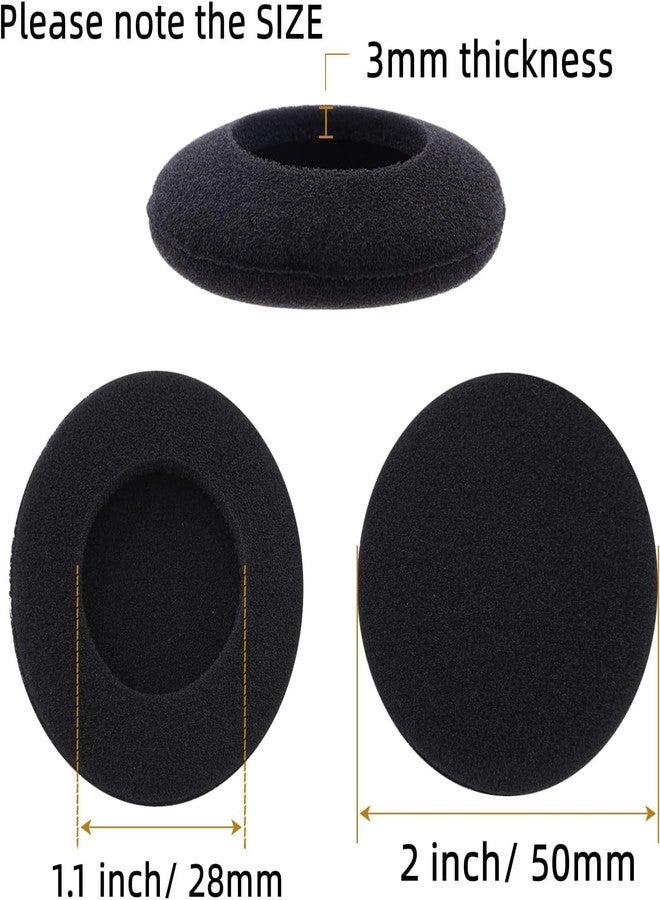 RMISODO 2 Inch Foam Pad EarPad Ear Cover Compatible with Sony Sennheiser Philips Headphone, 5 Pairs, Black - Image 2