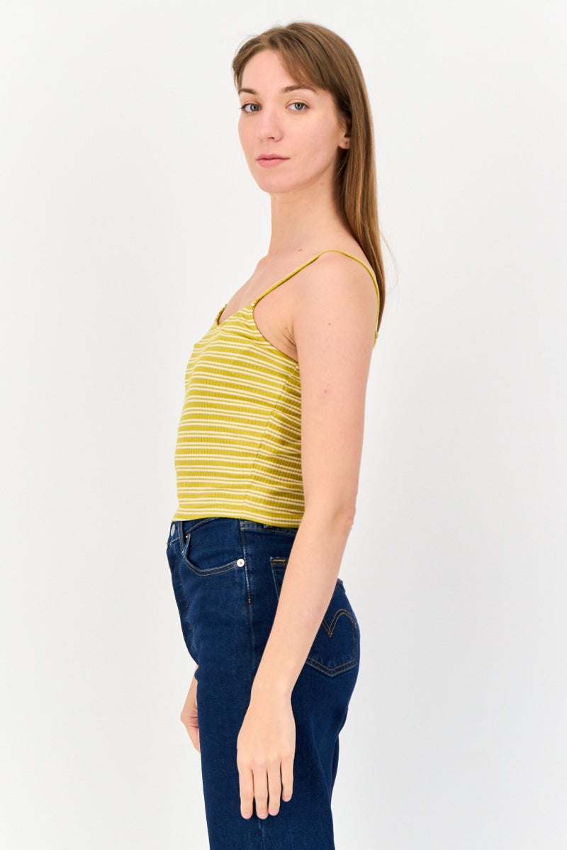 ONLY Women Sweetheart Neck Sleeveless Stripe Print Tank Top, Multicolor - Image 2