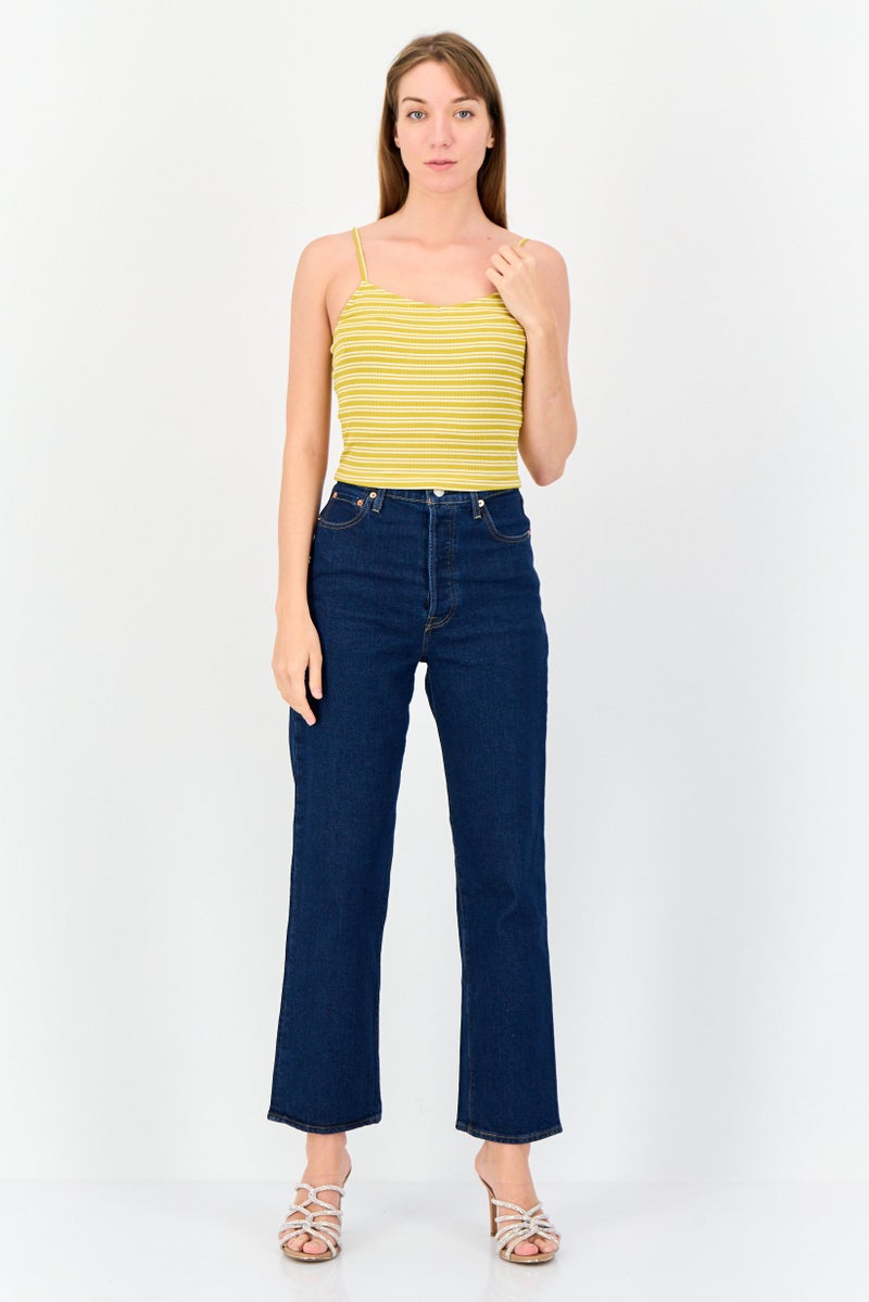 ONLY Women Sweetheart Neck Sleeveless Stripe Print Tank Top, Multicolor - Image 4