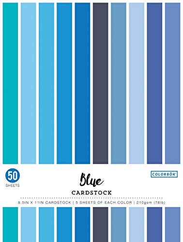Colorbok 8.5in Smooth Cardstock Blues, Multi-Colored - Image 5