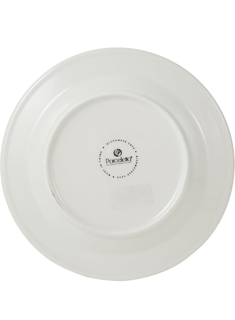 Porceletta Color Glaze Porcelain Flat Plate, 9 Inch Size, Yellow - Image 3