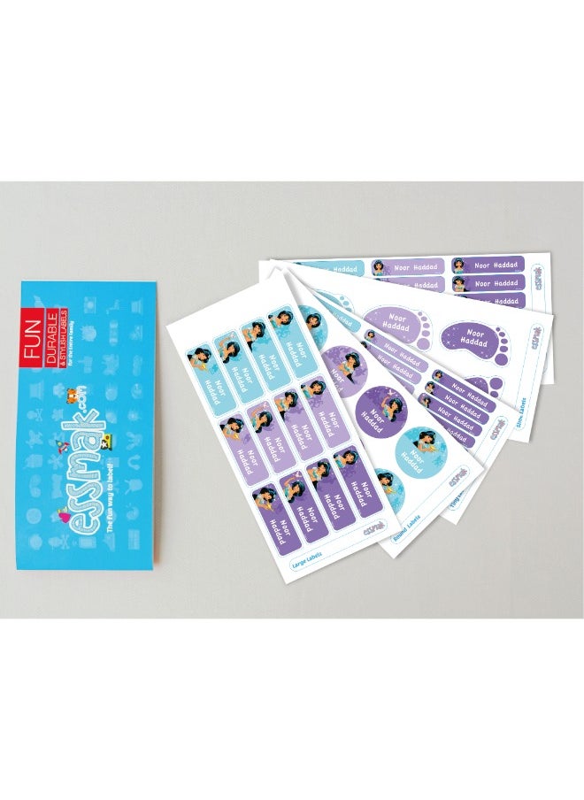 Essmak Disney Personalized Waterproof Name Labels for Kids – Set of 74 Custom Stickers for School Supplies, Lunch Boxes, Clothes and Toys  - Image 2