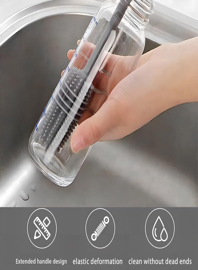 Qivorimith Bottle Brush,3 PCS Bottle Cleaner Brush for Baby Bottle,Breast Pumps,Better Cleaning(Grey - Image 3