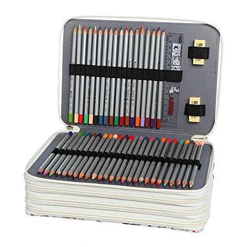 Lbxgap Portable Colored 200 Slots Pencil case Organizer with Printing Pattern for Watercolor Pens or Markers, Pencil Case Organizer for Artist - Image 2