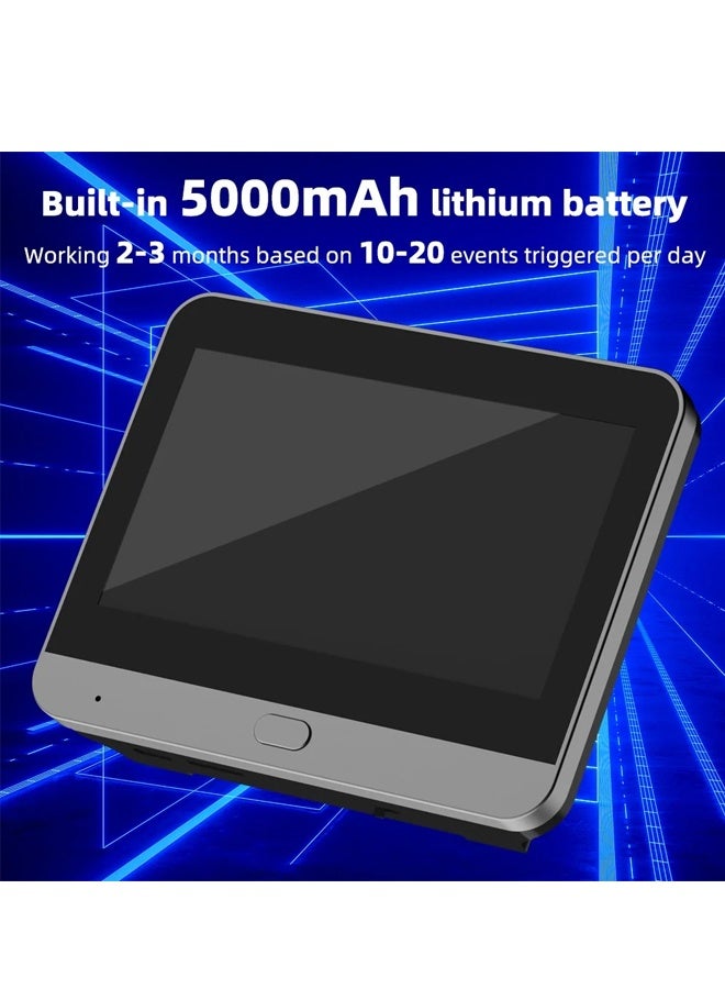 كاميرا باب ذكية سحرية بدقة 1080 بكسل مزودة بخاصية واي فاي وشاشة LCD مقاس 4.3 بوصة وكشف الحركة الليلية بالأشعة تحت الحمراء وجرس فيديو لاسلكي بزاوية واسعة 120 درجة للمنزل - Image 2