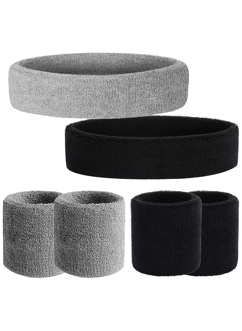 Oasisgalore 6 Pieces Moisture Wicking Sweatband Set, for Gym Tennis Football Basketball Running - Image 1