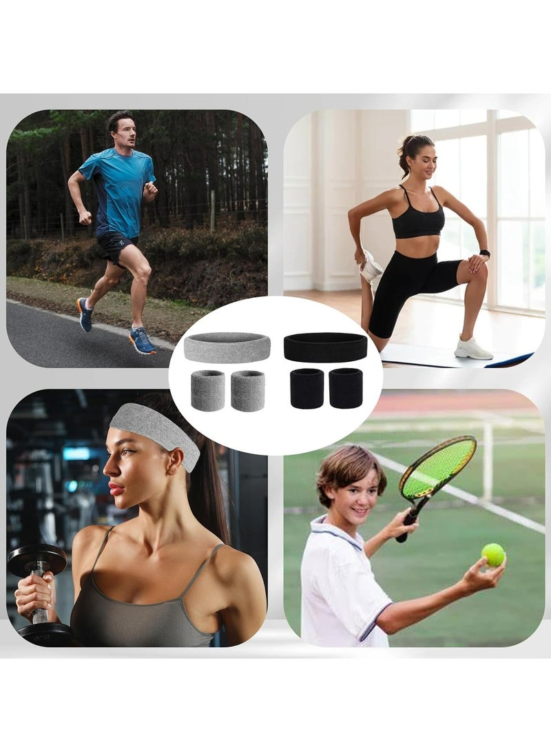 Oasisgalore 6 Pieces Moisture Wicking Sweatband Set, for Gym Tennis Football Basketball Running - Image 5