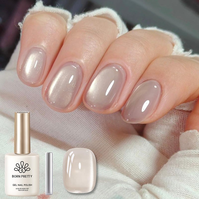 Born Pretty Cat Magnetic Eye Gel Nail Polish, Pink Moonlight Cat Magnetic Gel Nail Polish Delight Magnetic Nail Polish for Nail Art Manicure Salon DIY at Home 15ML - Image 1