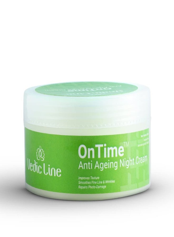 Vedic Line Vedicline Ontime Anti-Aging Night Cream, Helps to Reduce Dark Circles & Uneven Tone with Sunflower Oil for Firm and Beautiful Skin, 50ml - Image 1