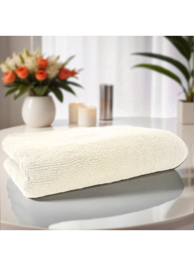 Hotel Linen Klub حصيرة استحمام / حوض استحمام فاخرة من فندق كلوب 1 قطعة - 100% قطن 900 ز غم حدود قماش تيري دوبي - ناعمة جداً، سريعة الجفاف، عالية الامتصاص، الحجم: 50 × 80 سم، كريم  - Image 4