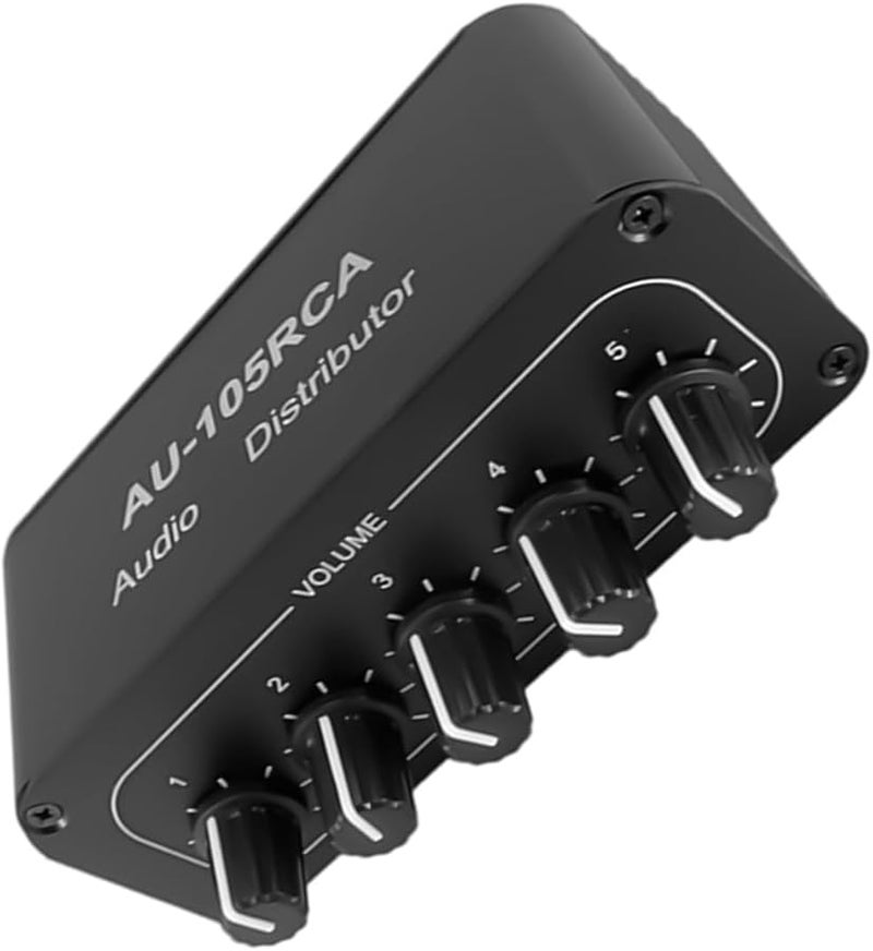 Two Channel Studio Sound Splitter with 5 Independent Volume Controls Metal Construction - Image 1