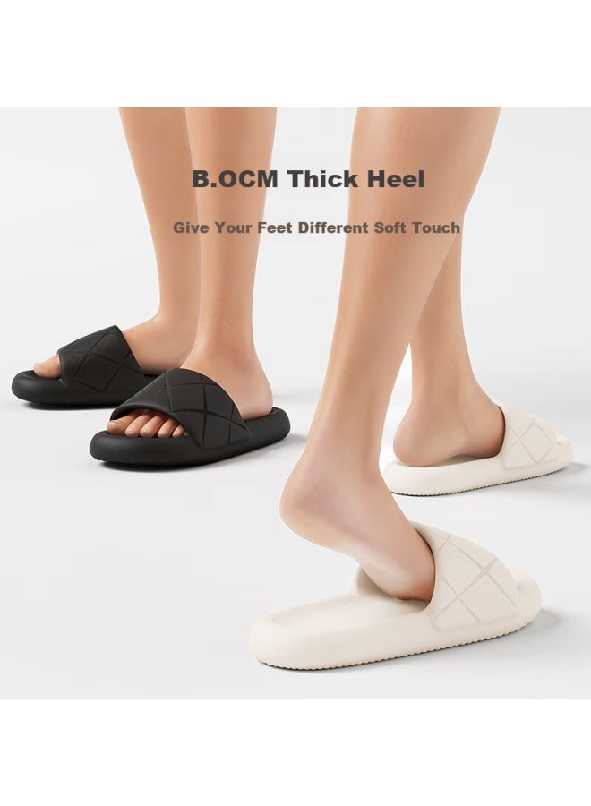 Lurad Thick-soled Squishy Slippers For Men And Women, Summer Indoor Home Bathroom Shower Sandals, Black, Size 41-42 - Image 2