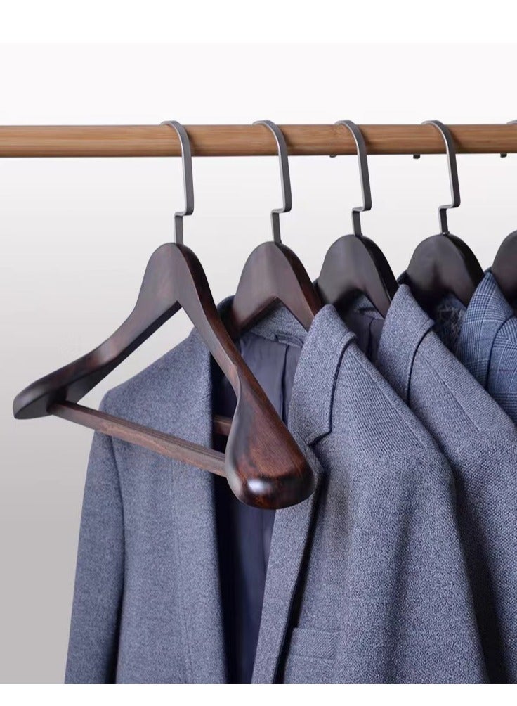 Solid wood hangers for household adult clothing and pants, 4 pieces  - Image 1