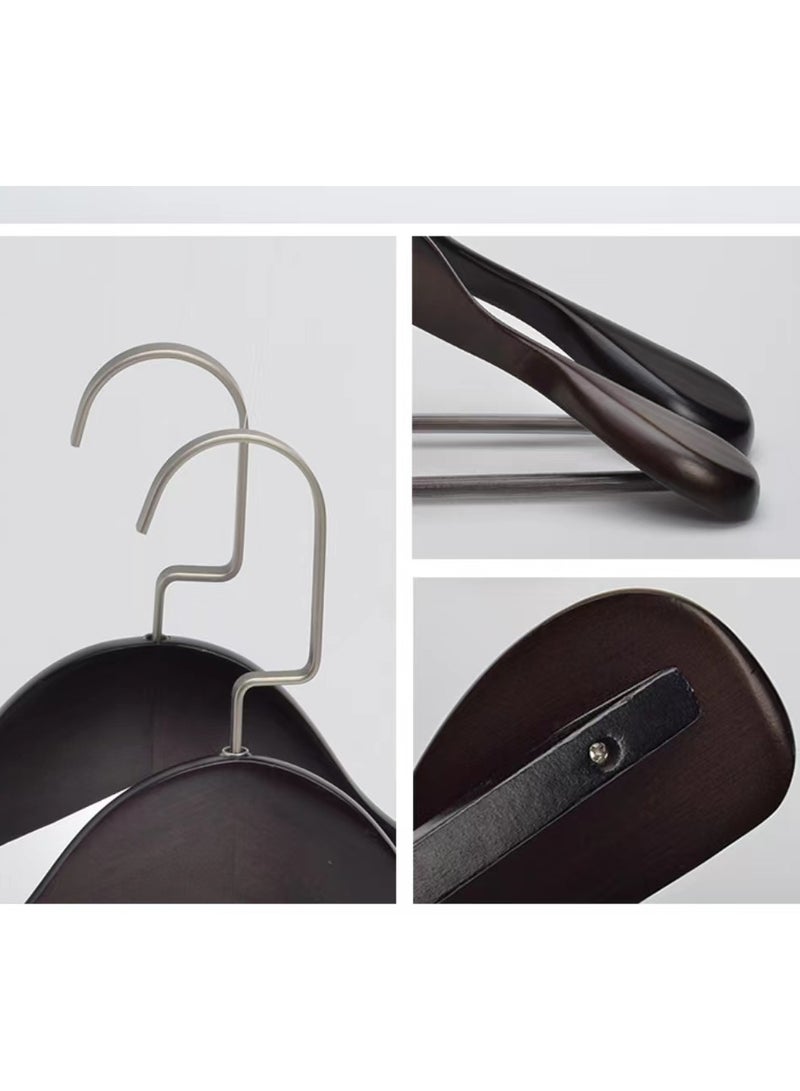 Solid wood hangers for household adult clothing and pants, 4 pieces  - Image 3