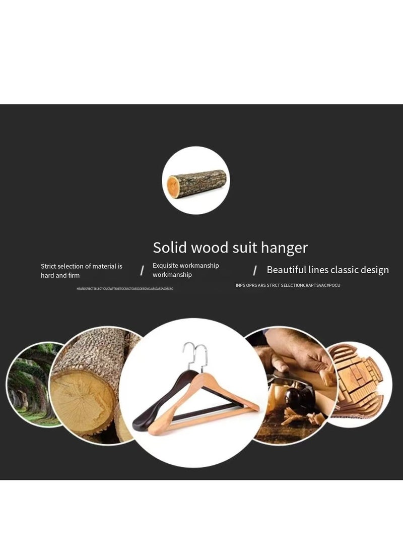 Solid wood hangers for household adult clothing and pants, 4 pieces  - Image 5