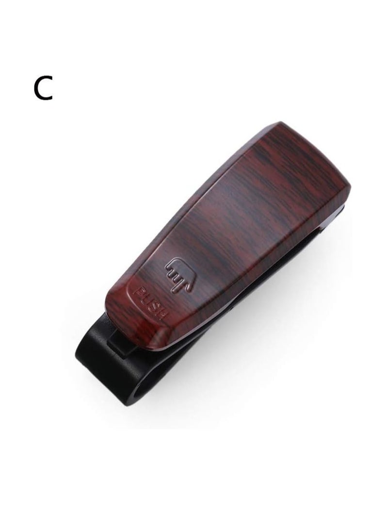 Generic 2  Pack Glasses Holder for Car Vehicle Auto Sun Visor Universal Clip Stand for Sunglasses Eyeglass Storage Mount ID Card Ticket Case Interior Hanger Wood Carbon Fiber Style  - Image 5