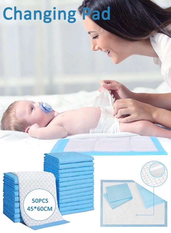 Disposable Changing Pads Baby Disposable Underpads Waterproof Diaper Changing Pad Breathable Underpads Bed Table Protector Mat（50PCS）  - Image 1