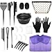 PARWART 26 Pcs Hair Dye Kit Hair Coloring Tools Set with Tinting Bowl Agitator Dye Brushes Ear Covers Hair Clips Cape More For Salon Use Home DIY Bleaching Coloring - Image 2