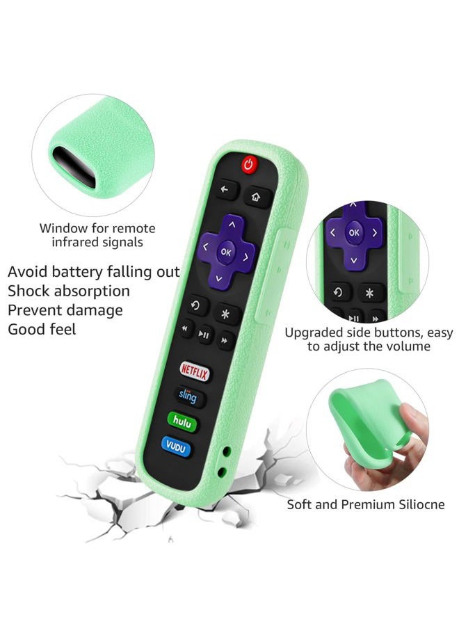 SOTATOO حافظة 4 عبوات لجهاز التحكم عن بُعد من Roku، غطاء لجهاز التحكم عن بُعد الصوتي من Roku/Hisense/TCL Roku TV Steaming Stick، غلاف واقي عالمي من السيليكون لجهاز التحكم عن بُعد من Roku TV يتوهج في الظلام مع حبال - Image 5