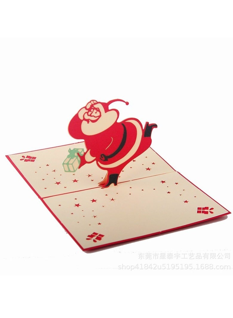 Generic 3D three-dimensional Santa greeting card 