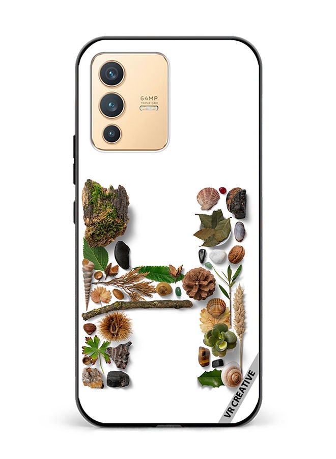 Protective Case Cover For Vivo V23 5G Alphabet H Design Multicolour