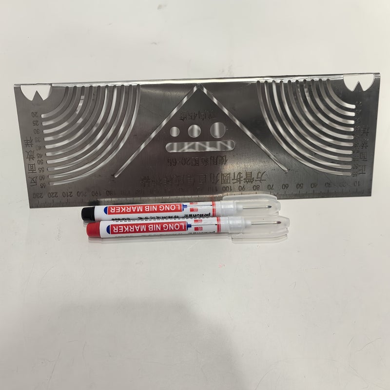 1 Piece Metal Marking Gauge Kit With 2 Marking Pens 20 To 65 Degree Adjustable Angle Scribing Tool Durable Construction For Welding Projects Professional And Multi Purpose Use - Image 1