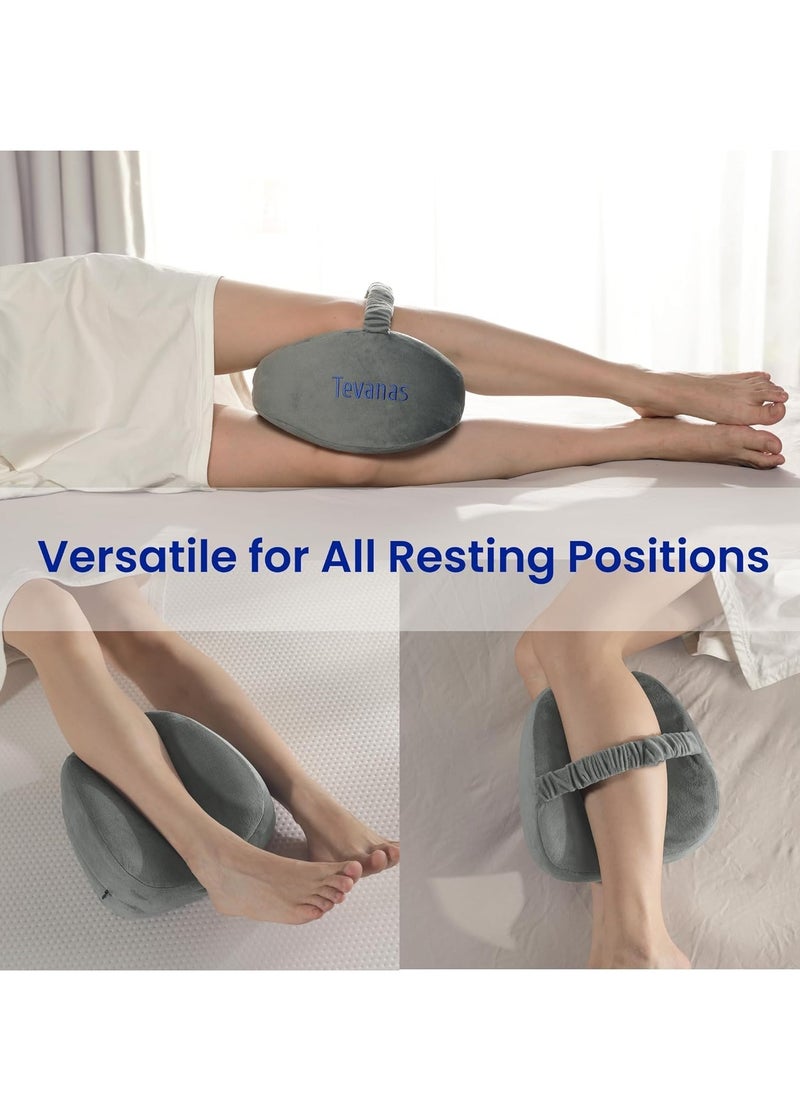 SYOSI - Knee Pillow for Pregnancy Side Sleepers, High Density Memory Foam Leg Pillow with Strap For Back Hip Joint Sciatica Pain Relief Spinal Alignment, Ergonomic Design and Comfort Support - Image 1