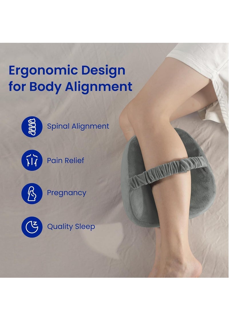 SYOSI - Knee Pillow for Pregnancy Side Sleepers, High Density Memory Foam Leg Pillow with Strap For Back Hip Joint Sciatica Pain Relief Spinal Alignment, Ergonomic Design and Comfort Support - Image 1