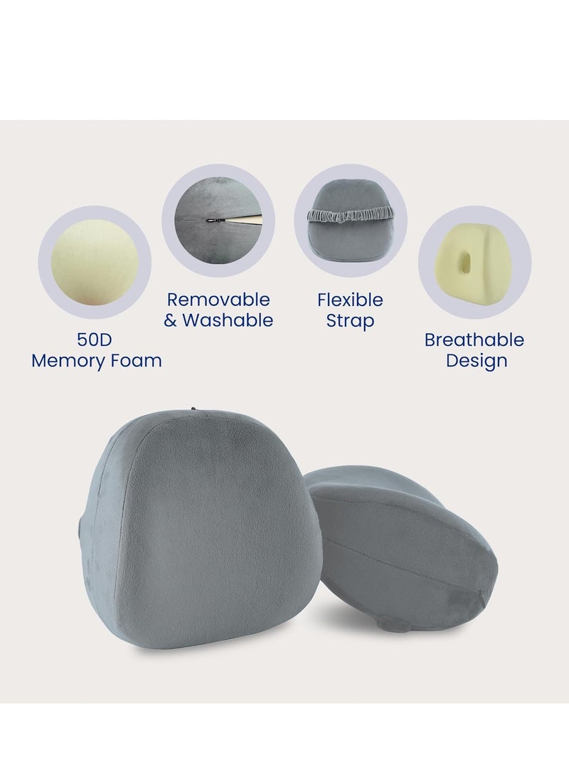 SYOSI - Knee Pillow for Pregnancy Side Sleepers, High Density Memory Foam Leg Pillow with Strap For Back Hip Joint Sciatica Pain Relief Spinal Alignment, Ergonomic Design and Comfort Support - Image 1