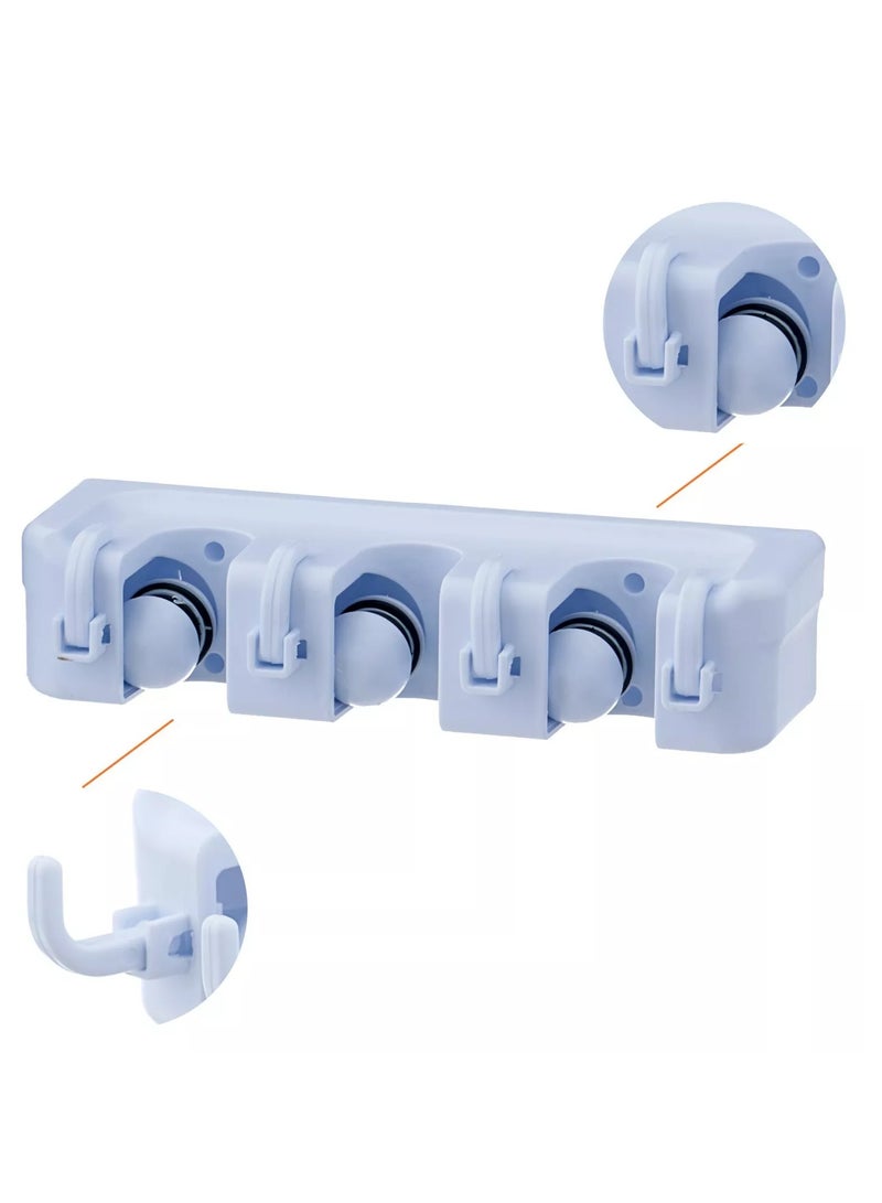 DubaiGallery Plastic Wall Mounted Magic Mop Holder Storage Holder Multi-Functional Broom Holder Kitchen Storage,3 Hook Black - Image 2