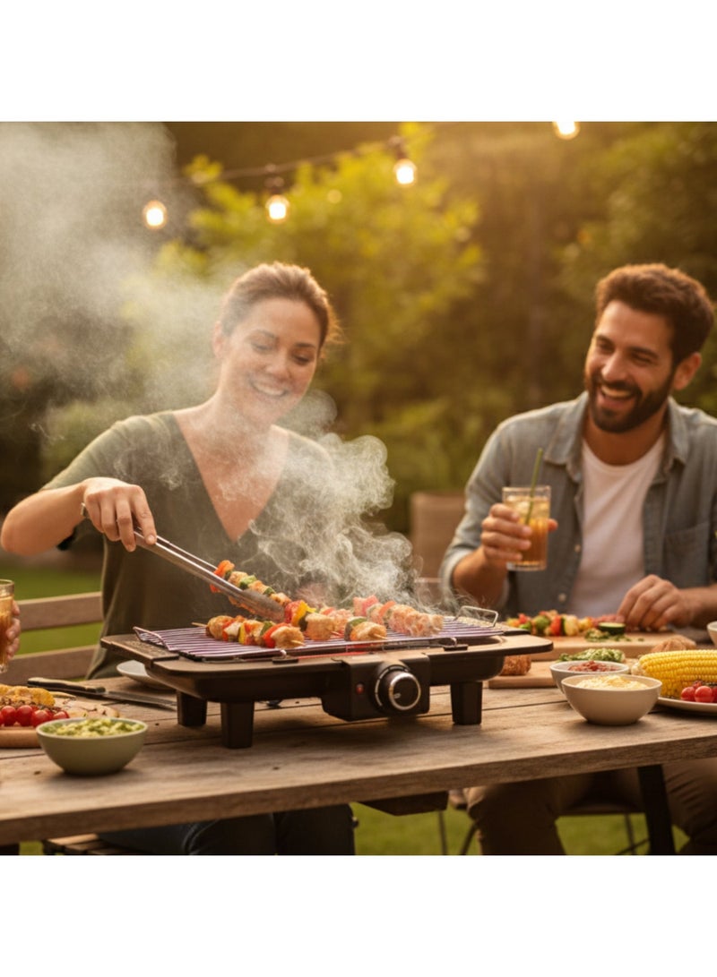 أريون اريون شواية الكهربائية (2400 واط) | للاستخدام الداخلي والخارجي على الطاولة | ترموستات قابل للتعديل | AR-2400WGR - Image 3