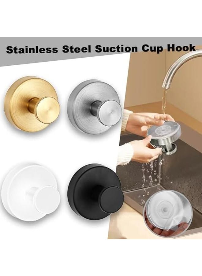 Reusable Stainless Steel Suction Cup Hook Waterproof Wall Mount Kitchen Bathroom Towel Clothes Hanger 1pc Black - Image 4