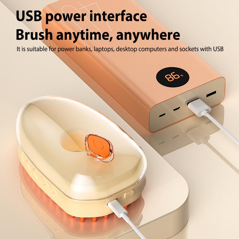 Electric Steam Brush For Cats Hair Removal Massage Bathing Detangling Tool Standard - Image 5