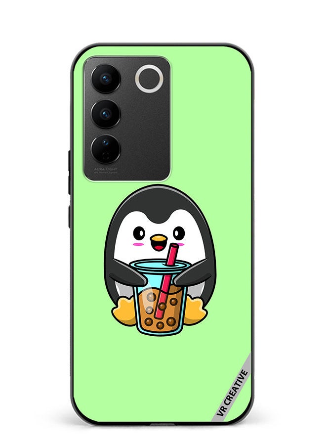 VR CREATIVE Protective Case Cover For Vivo V27e Penguin Cola Design Multicolour  - Image 1