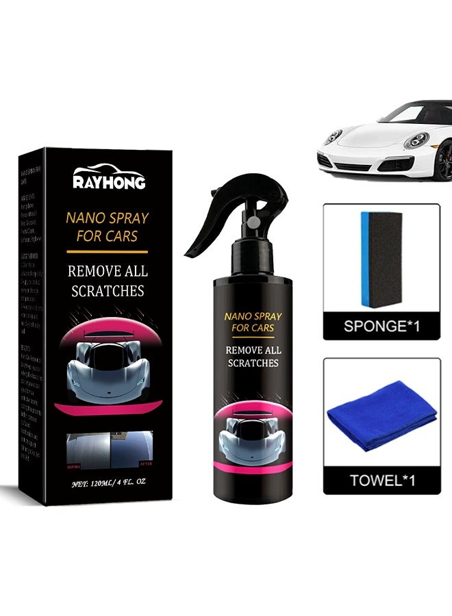 Nano Spray for Car Scratch Repair, High Protection Three in One, Car Scratch Nano Repair Spray, Car Coating Fast Wax Polishing Spray, Remove Dirt and Grease Easily - 120ML - Image 1