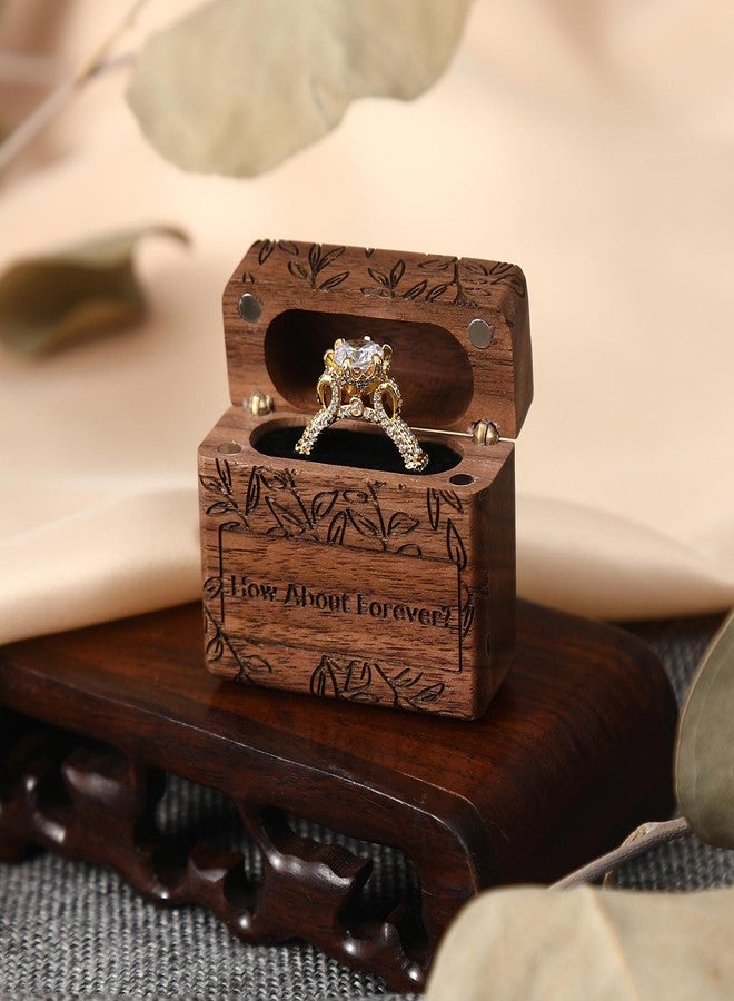 Drnilui Ring Box, Wooden Ring Box for Wedding Ceremony Ring Bearer Box, Engagement Ring Holder Gift for Anniversaries Day, Birthday Gift - Image 3