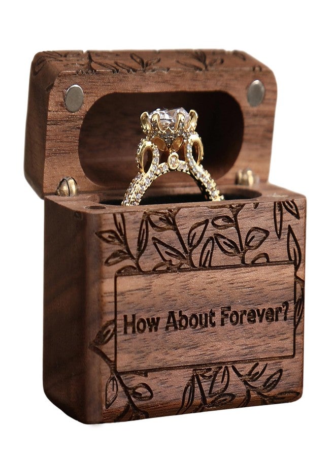 Drnilui Ring Box, Wooden Ring Box for Wedding Ceremony Ring Bearer Box, Engagement Ring Holder Gift for Anniversaries Day, Birthday Gift - Image 1