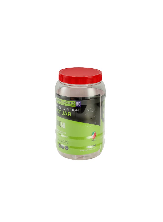 Royalford Round Airtight PET Jar, RF11226, 2000ml  Set of 4  Transparent Jar for Pulses, Cereals and Spices For Kitchen Organization PET Canister Kitchen Accessories Leak-Proof Lid Clear/Cream - Image 2