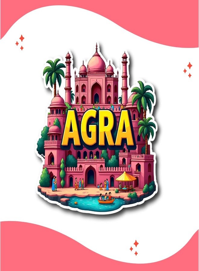 GiftOday Agra City Theme Souvenir Wooden Fridge Magnet for Refrigerator - Agra Printed Magnet for Office and Home Decoration | Perfect Souvenir Gift | Pack of 1 | Size 3x3 Inch - Image 5