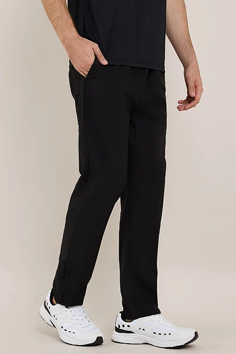 R&B Solid Trackpants with Elastic Waist
