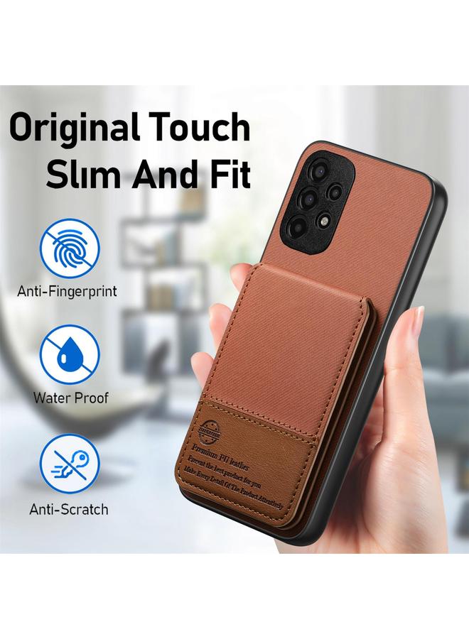 اس-توب جراب لهاتف Samsung Galaxy A32 4G مصنوع من الجلد الصناعي المائل مع حقيبة بطاقات RFID قابلة للطي عموديًا - Image 5