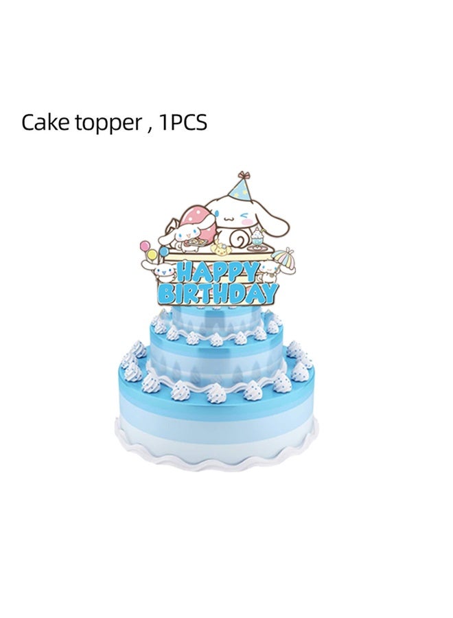MAGNISHAN Cinnamoroll Theme Party Supplies Set 156 Pcs Cartoon Plates Disposable Tablecloth Birthday Decorations - Image 5