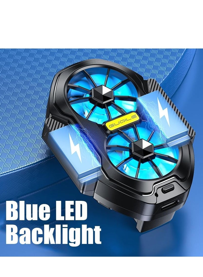 Arabest Phone Cooler with LED Light, Dual Fan USB Rechargeable Mobile Cooling Fan without Noise, Cellphone Radiator for Playing Games Tiktok for Universal iPhone/Android Smartphone - Image 4