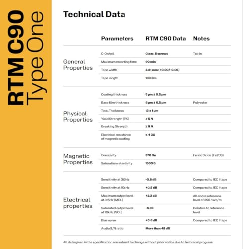 RTM Industries RTM C90 | Type One 90 Minute Blank Music Cassettes | Ideal for Music Recording | Studio Quality | Pack of 10 Cassettes - Image 5