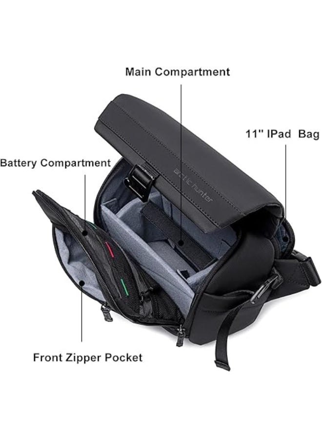 ah arctic hunter Camera Bag, Small Camera Case with Tripod Holder, Compact Camera Shoulder Bags for DSLR/SLR/Mirrorless Cameras Water Resistant Laptop Bag for Men - Image 3